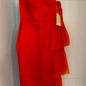 Elegant Red Strapless Dress